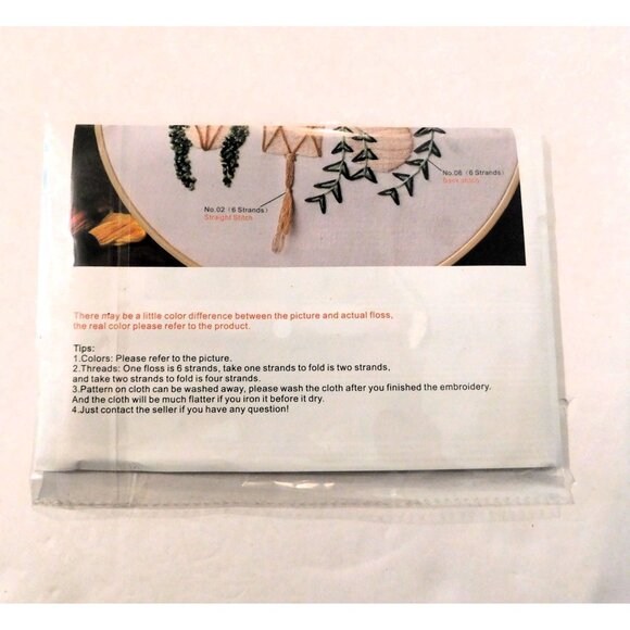 Embroidery DIY Art Kit Pre-Printed Cloth Needles Threads CX9995 Plant Leaf - Picture 2 of 3